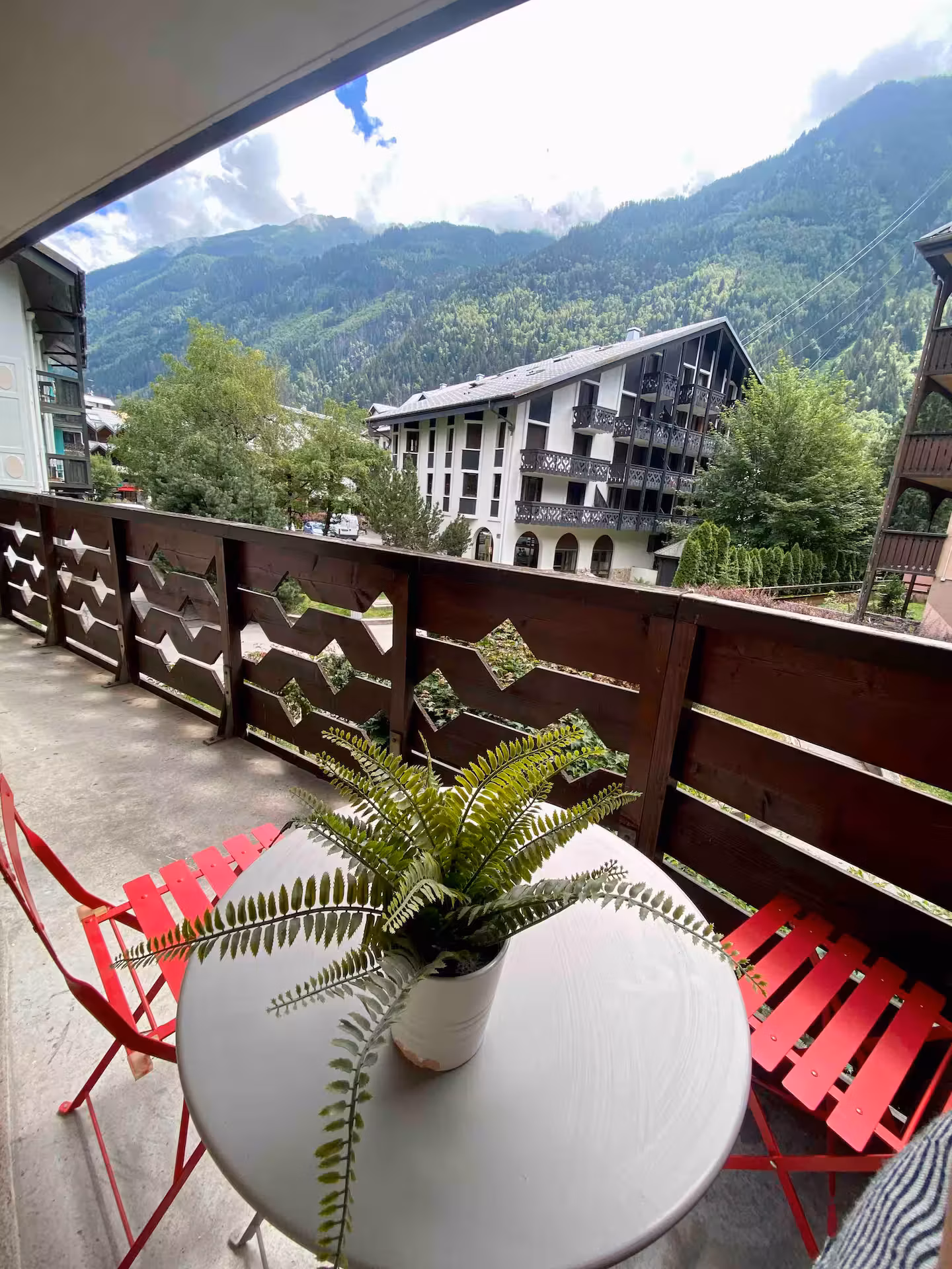 Balcony with mountain view